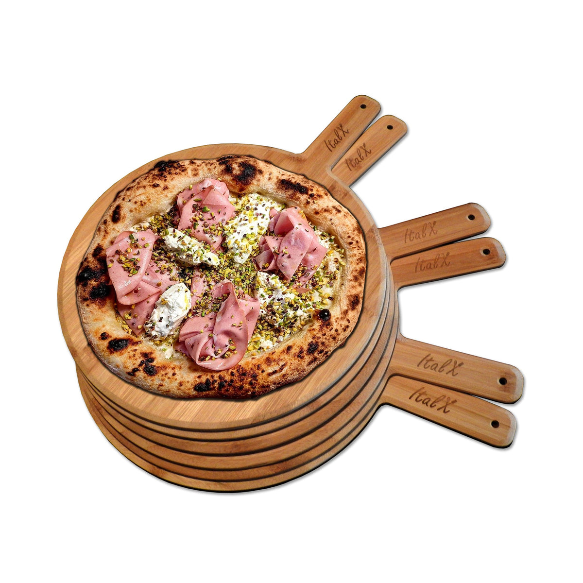 Deluxe Pizza Serving Board 14” - Set of 2 with EZ Pizza